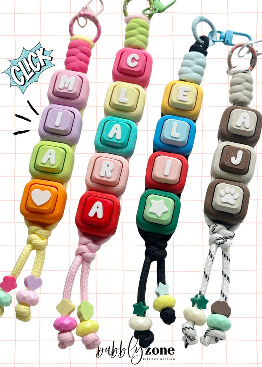 Personalized Chunky Clicker Paracord Bag Charm