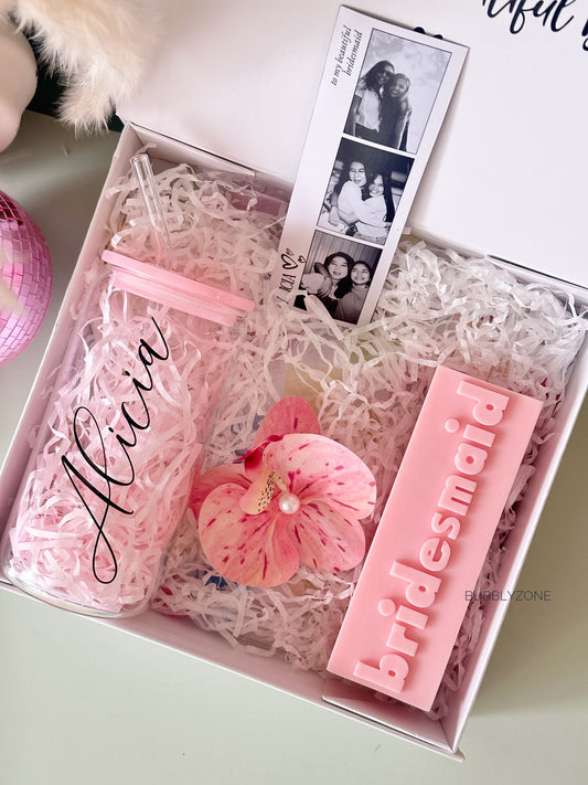 Personalized Bridal Party Proposal Gift Box with Candle