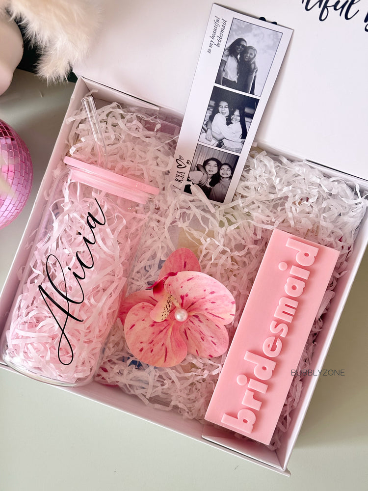 Personalized Bridal Party Proposal Gift Box with Candle