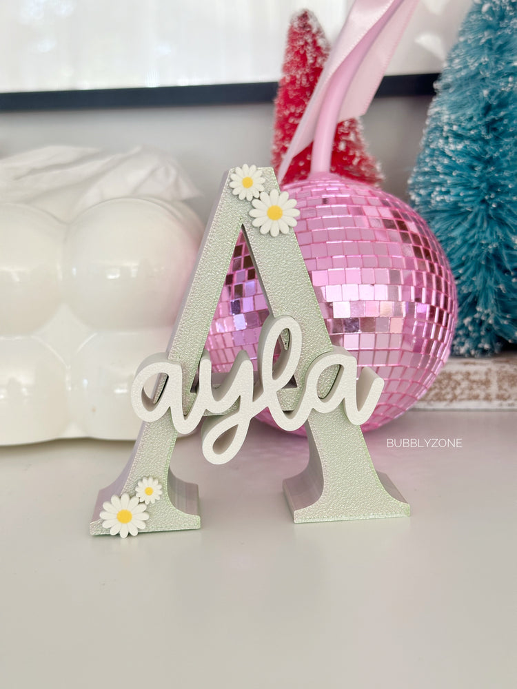 Personalized 3D Printed Daisy Name Letter Sign