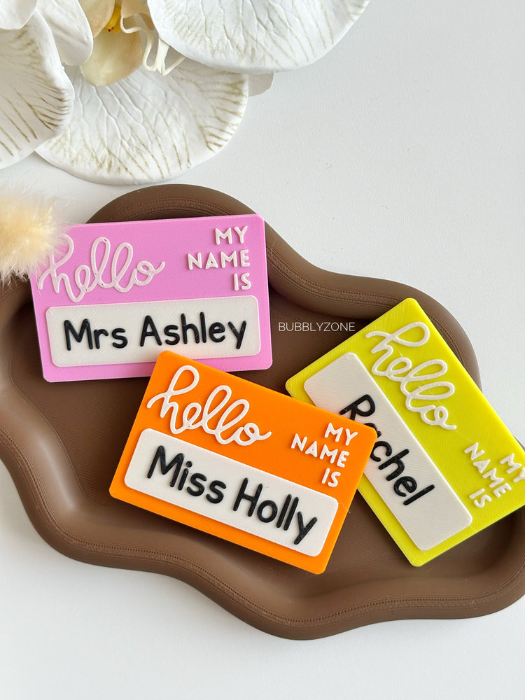 Custom 3D Hello My Name Is Name Badge