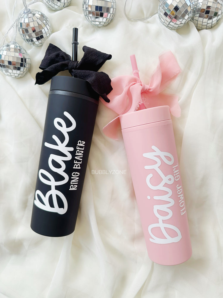 Personalized Wedding Party Tumblers/ Flower Girl, Ring Bearer Gifts