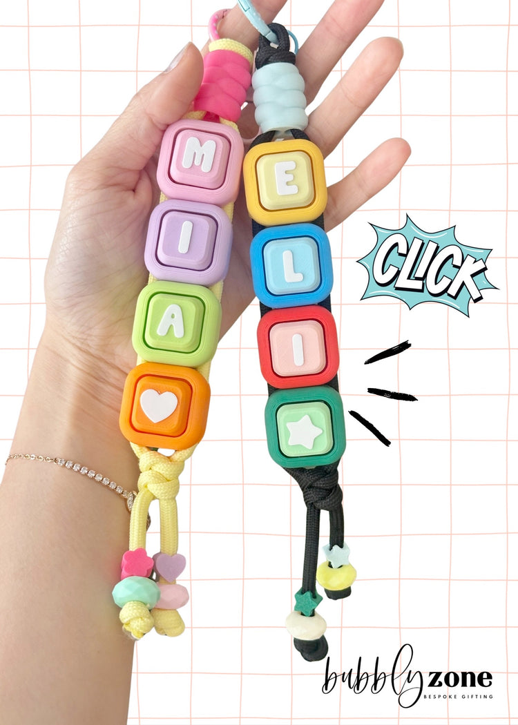 Personalized Chunky Clicker Paracord Bag Charm