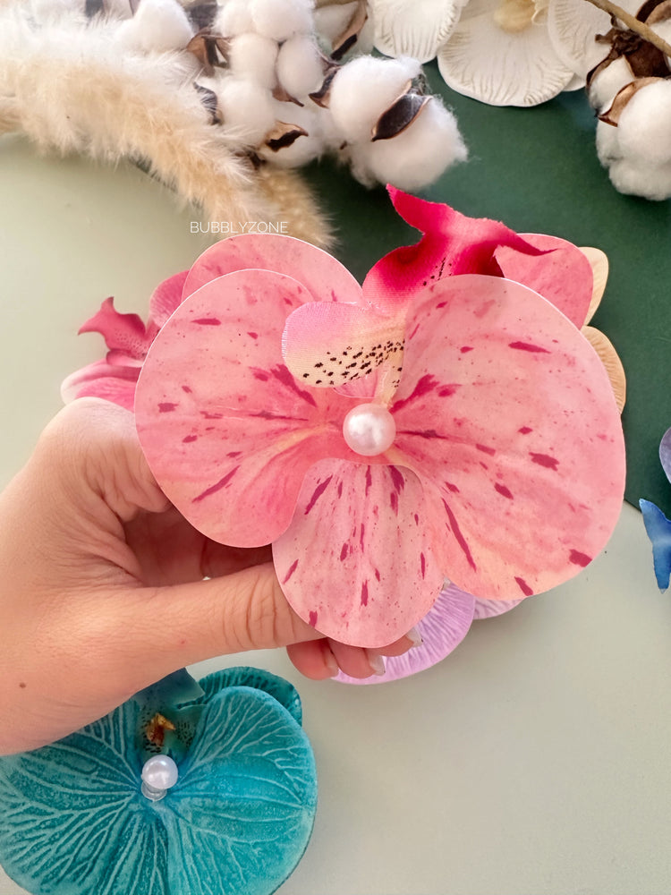 Tropical Orchid Hair Clip / Bridal Party Hair Accessories
