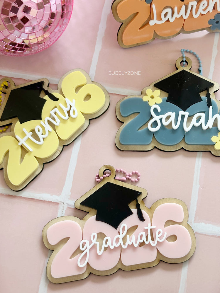 Personalised Class of 2026 Graduation Bag Tags