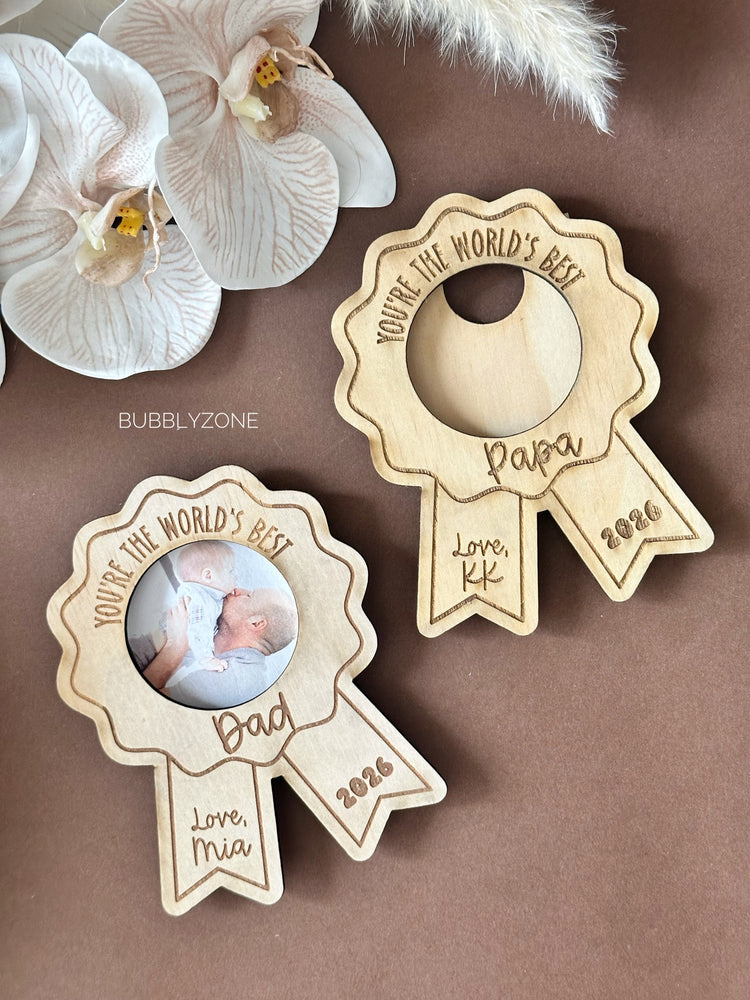 Personalised Father's Day Ribbon Photo Magnet