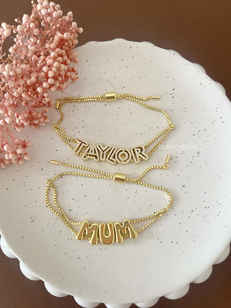 Personalised Bubble Name Adjustable Bracelet