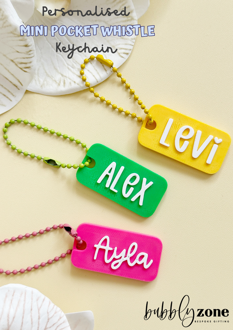 Personalised Mini Pocket Whistle Keychain