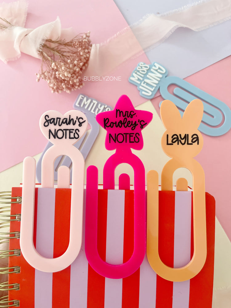 Personalised Jumbo Acrylic Paper Clips