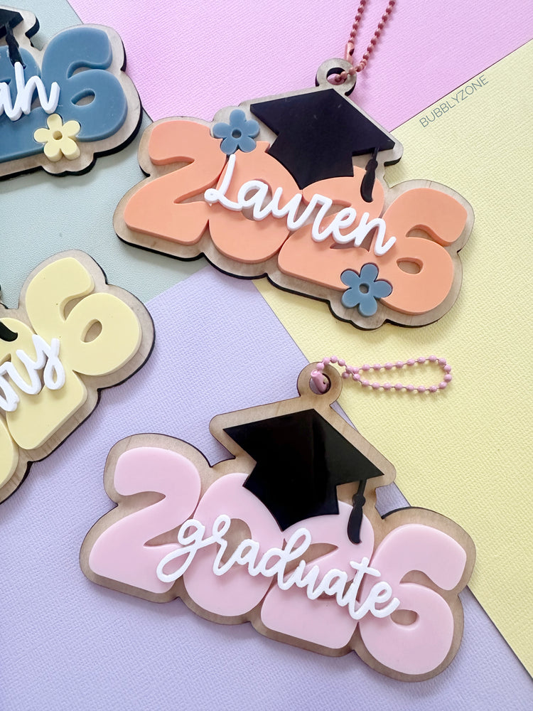 Personalised Class of 2026 Graduation Bag Tags