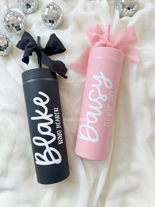 Personalized Wedding Party Tumblers/ Flower Girl, Ring Bearer Gifts