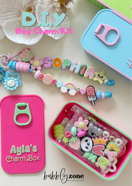 D.I.Y Personalised Name Bag Charm Kit/ Kids Craft Birthday Gift