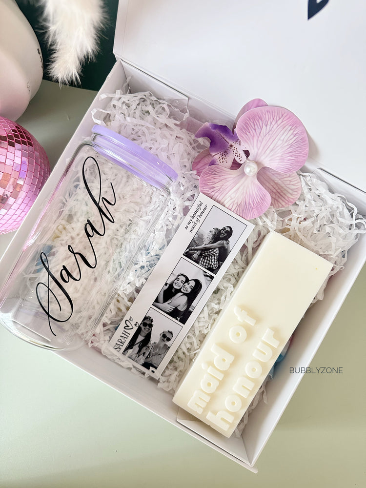 Personalized Bridal Party Proposal Gift Box with Candle