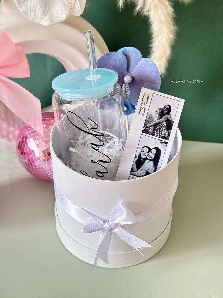 Personalized Bridesmaid & Maid of Honour Proposal Round Gift Box
