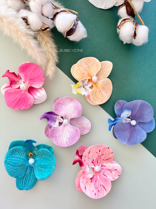 Tropical Orchid Hair Clip / Bridal Party Hair Accessories