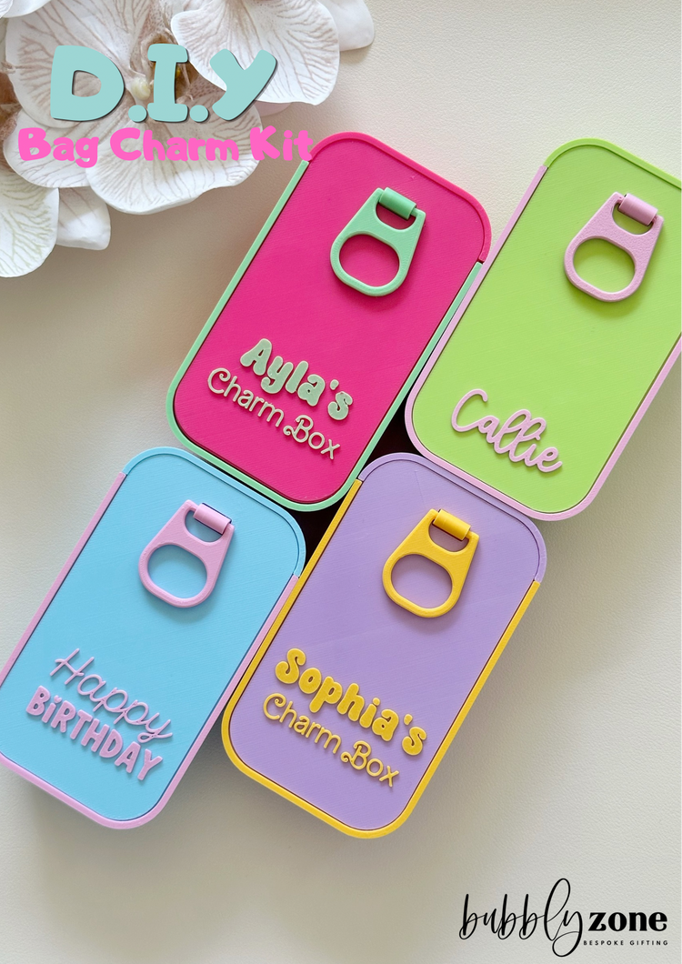 D.I.Y Personalised Name Bag Charm Kit/ Kids Craft Birthday Gift