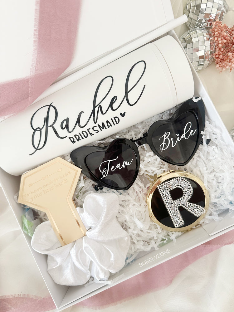 Personalized Black and White Bridesmaid Proposal Box