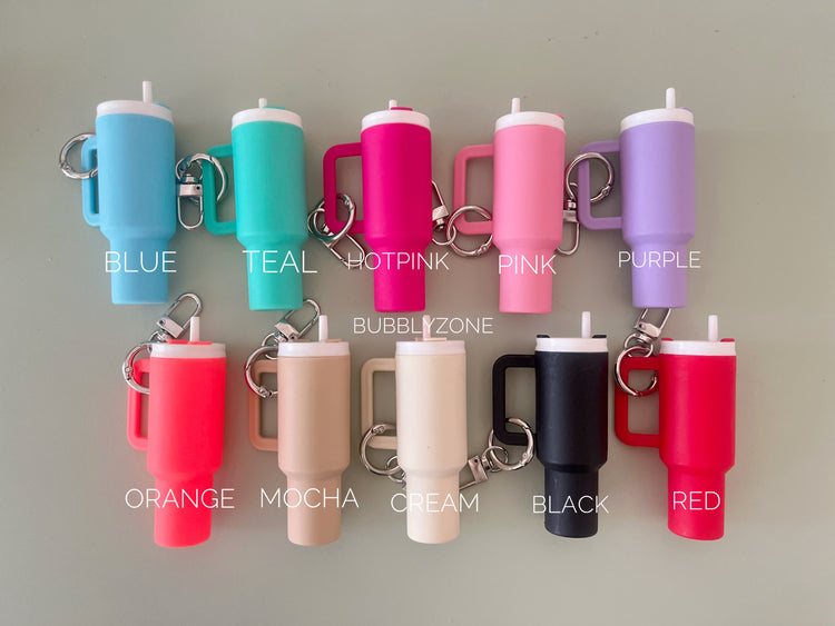 Personalised Name Tag with Tumbler Lip Balm Holder Keychain