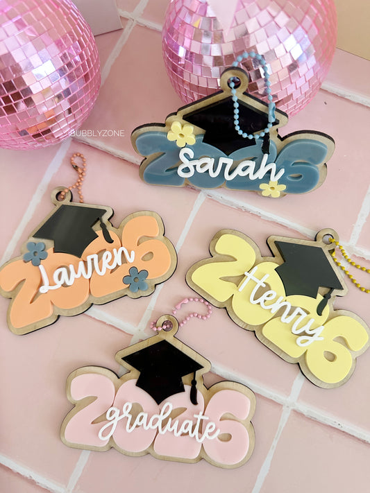 Personalised Class of 2026 Graduation Bag Tags