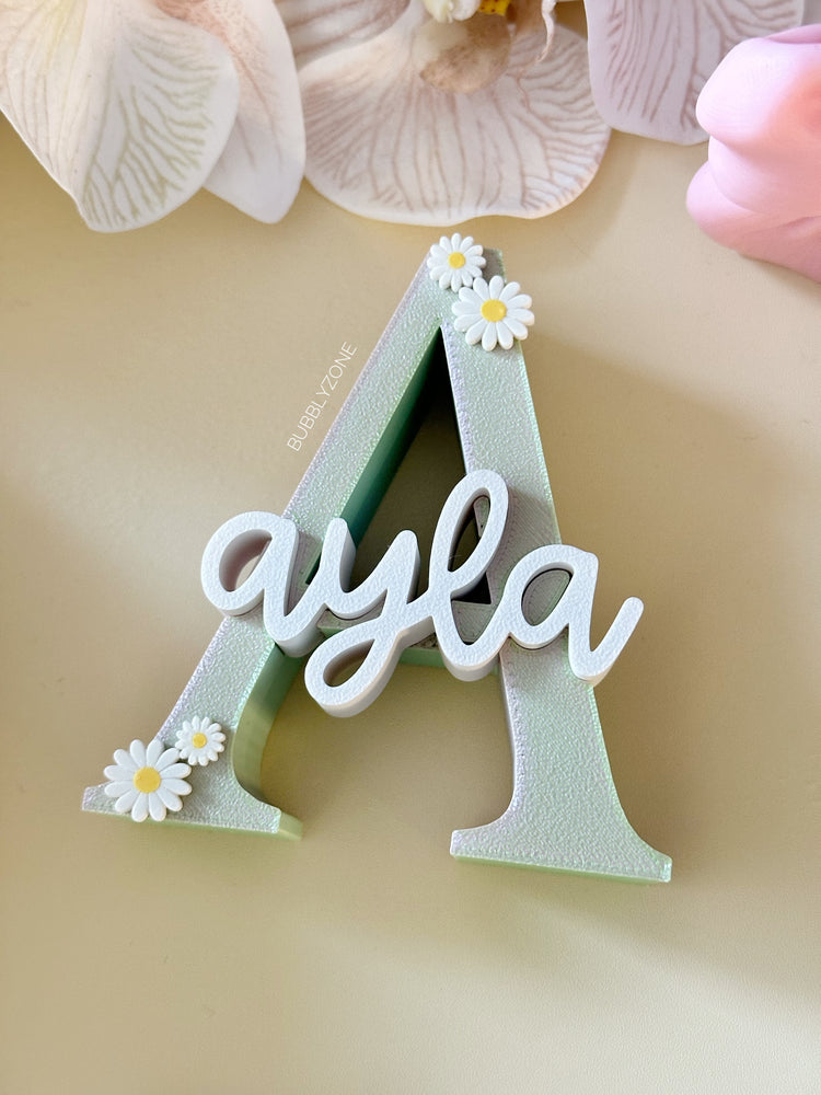 Personalized 3D Printed Daisy Name Letter Sign