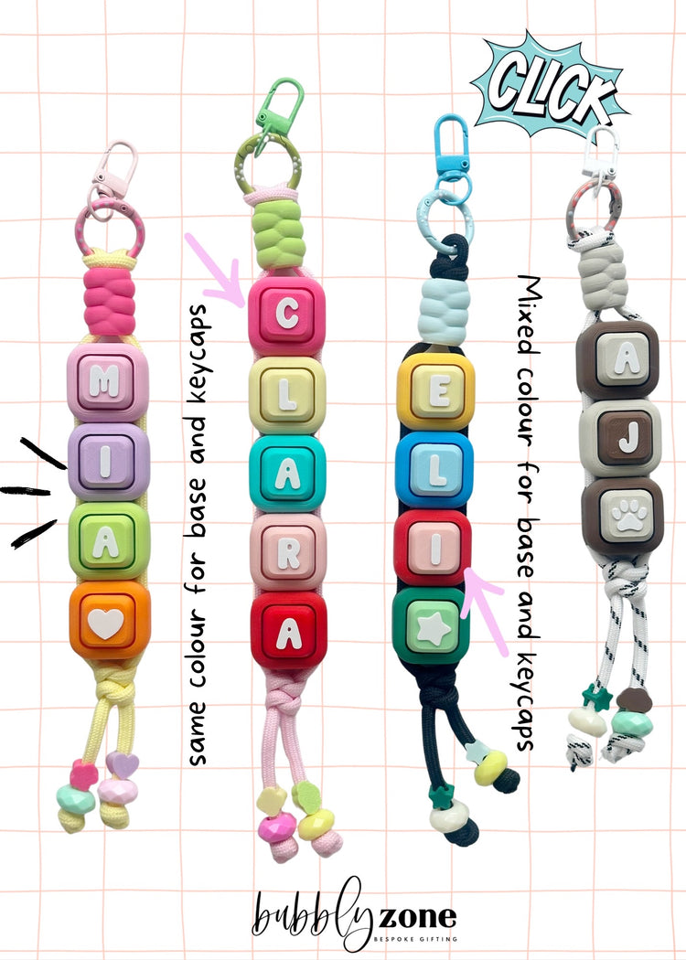 Personalized Chunky Clicker Paracord Bag Charm