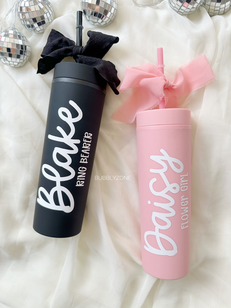 Personalized Wedding Party Tumblers/ Flower Girl, Ring Bearer Gifts