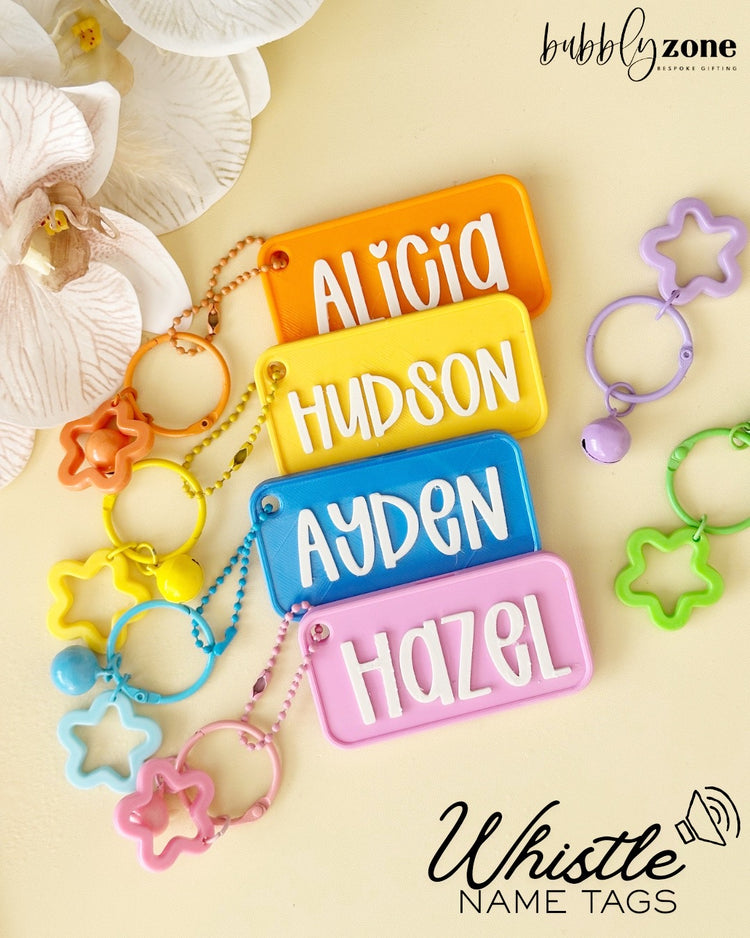 Custom Whistle Name Tags