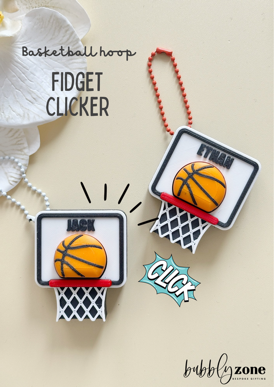 Personalized Basketball Hoop Fidget Clicker Keychain