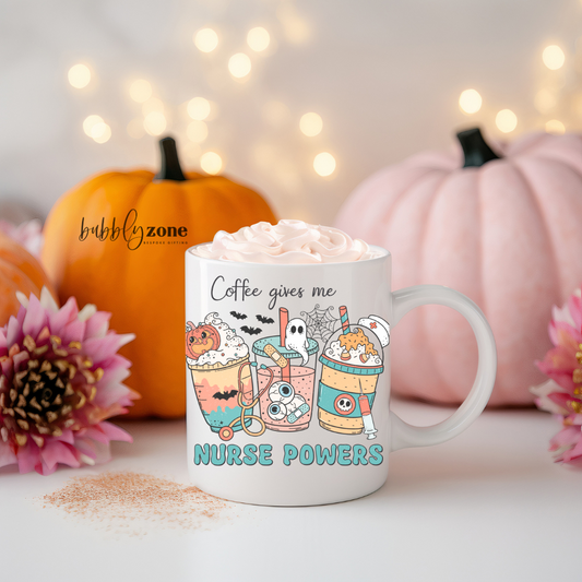 Coffee Gives Me Nurse Powers UV DTF Sticker