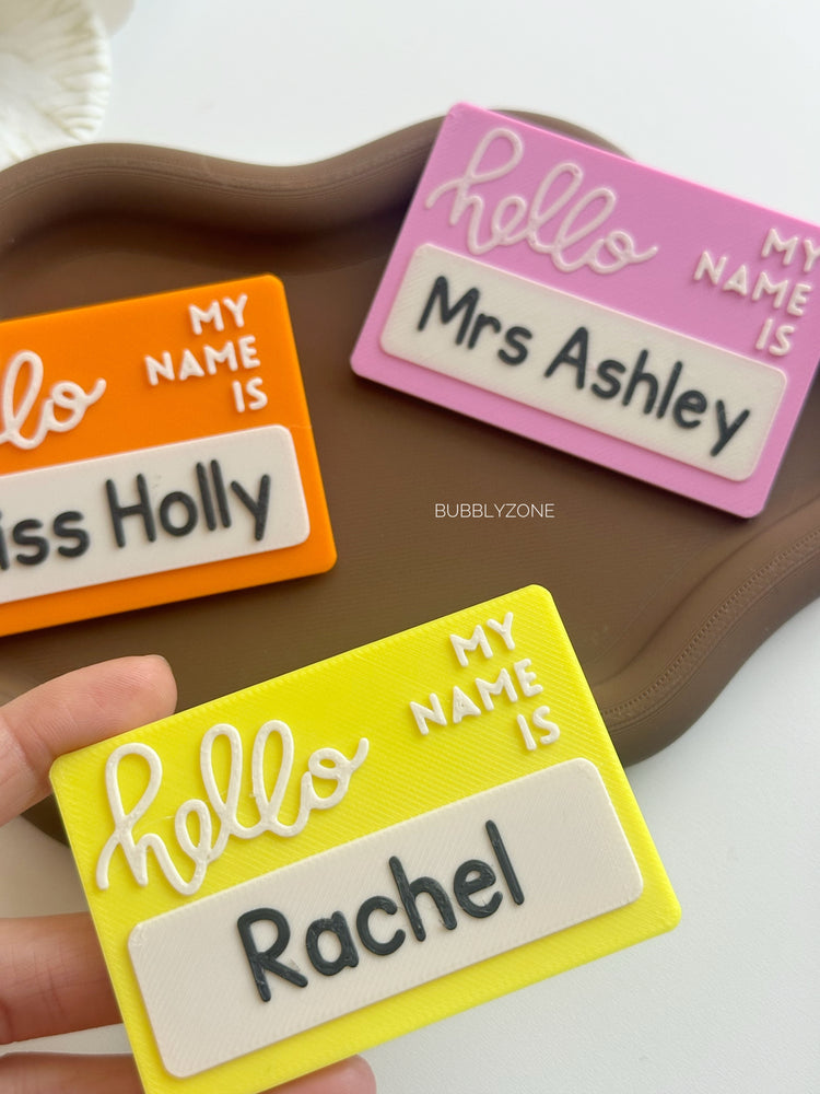 Custom 3D Hello My Name Is Name Badge