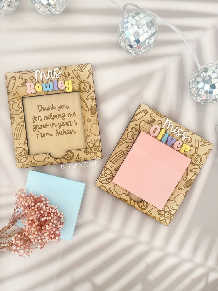 Personalized Teacher Post-It Note Holder