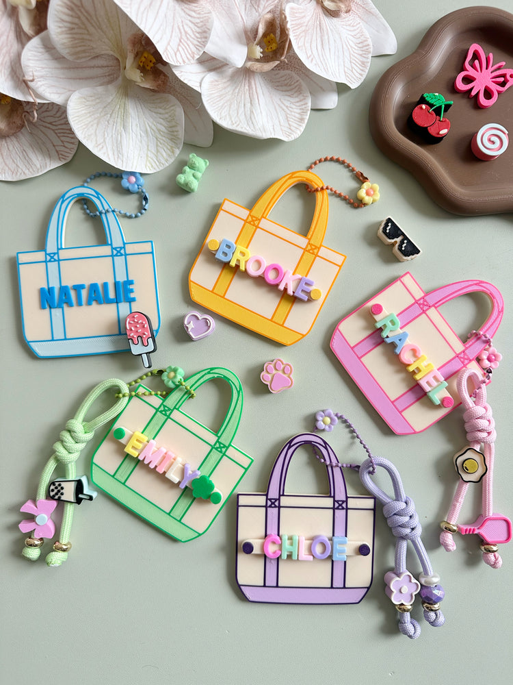 Personalized Tote Bag Slider Name Tag