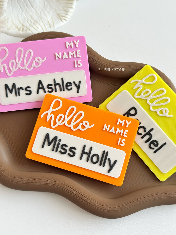 Custom 3D Hello My Name Is Name Badge