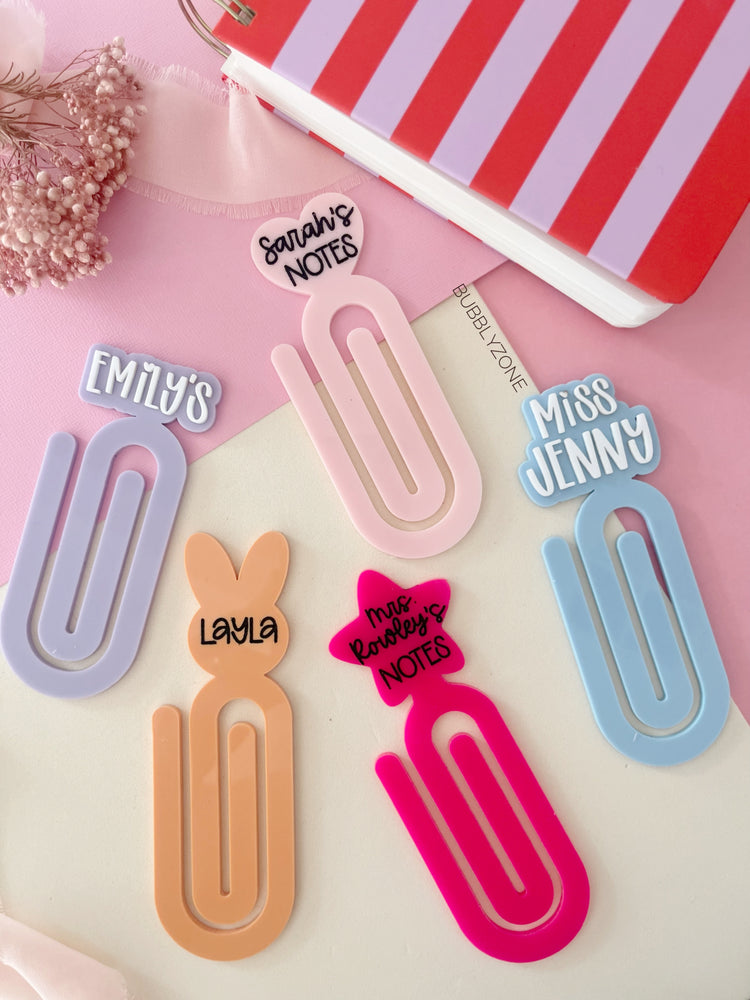 Personalised Jumbo Acrylic Paper Clips