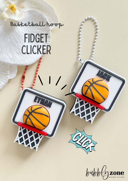 Personalized Basketball Hoop Fidget Clicker Keychain