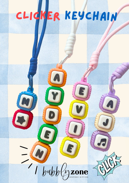 Personalised Articulated Modular Chunky Fidget Clicker Keychain