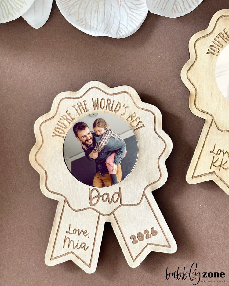 Personalised Father's Day Ribbon Photo Magnet