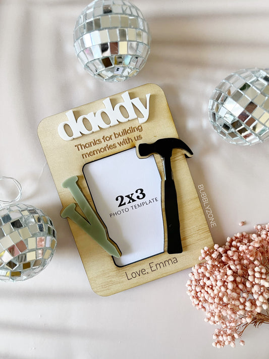 Personalised Fathers Day Photo Magnet- Thanks for building memories