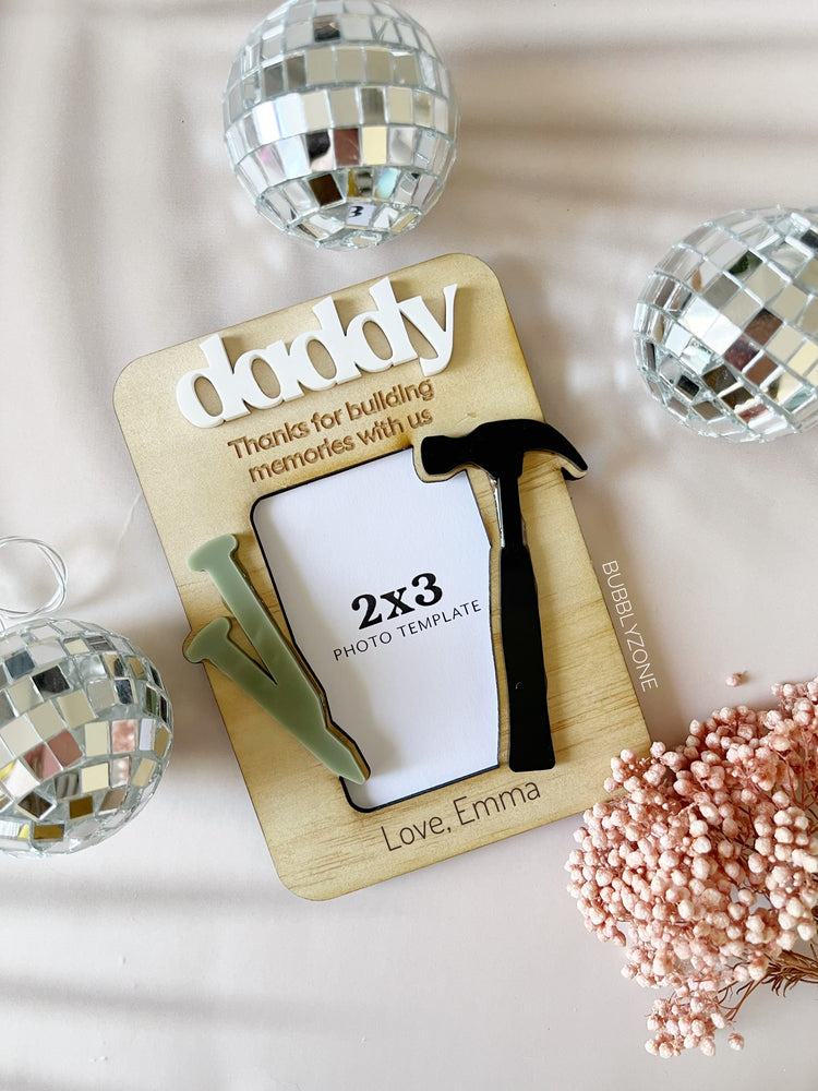 Personalised Fathers Day Photo Magnet- Thanks for building memories