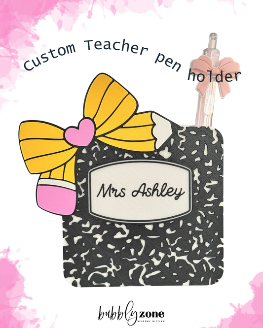 Personalized Composition Notebook Desk Organizer & Pen Holder