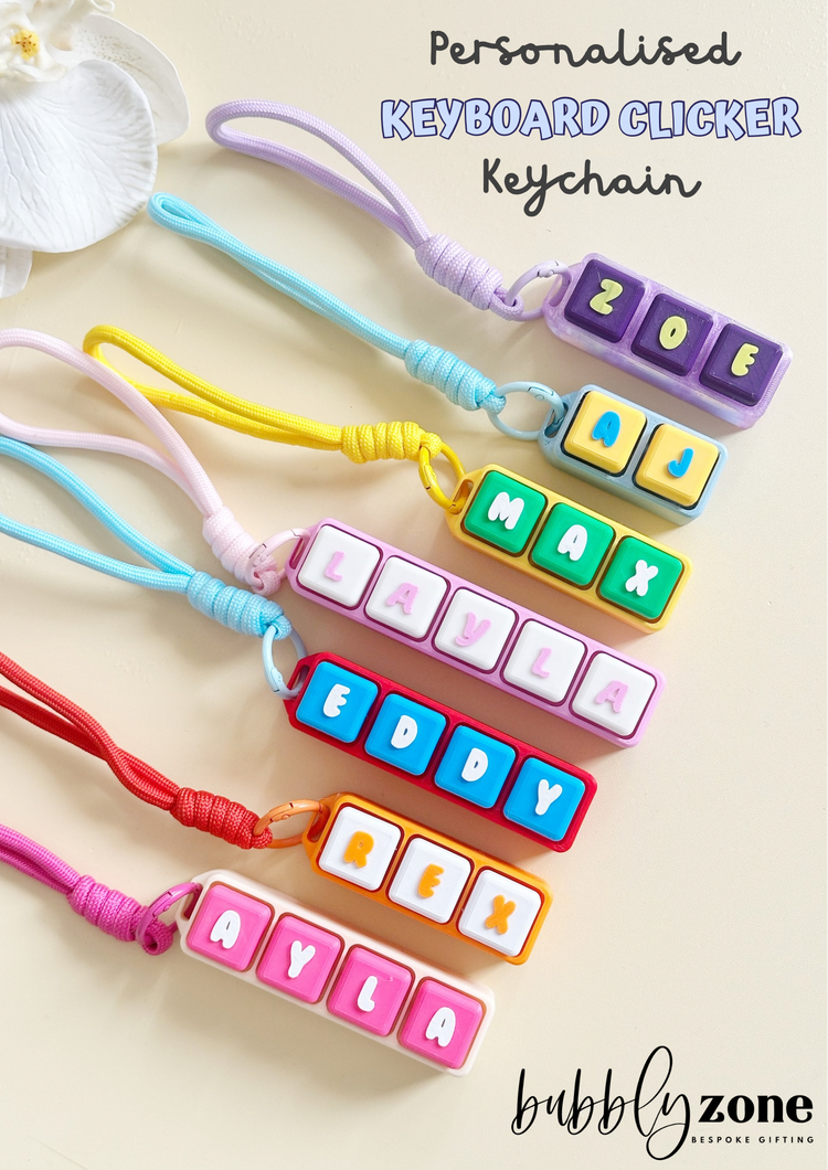 Personalised Keyboard Clicker Keychain | Mechanical Switch Fidget Toy