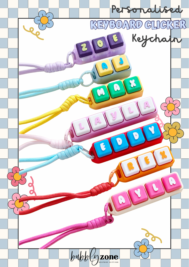 Personalised Keyboard Clicker Keychain | Mechanical Switch Fidget Toy