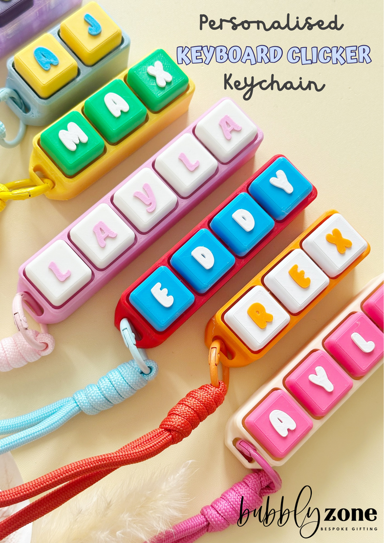 Personalised Keyboard Clicker Keychain | Mechanical Switch Fidget Toy
