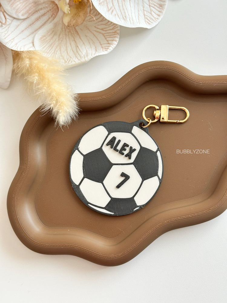 Personalised 3D Printed Sports Name Bag Tag