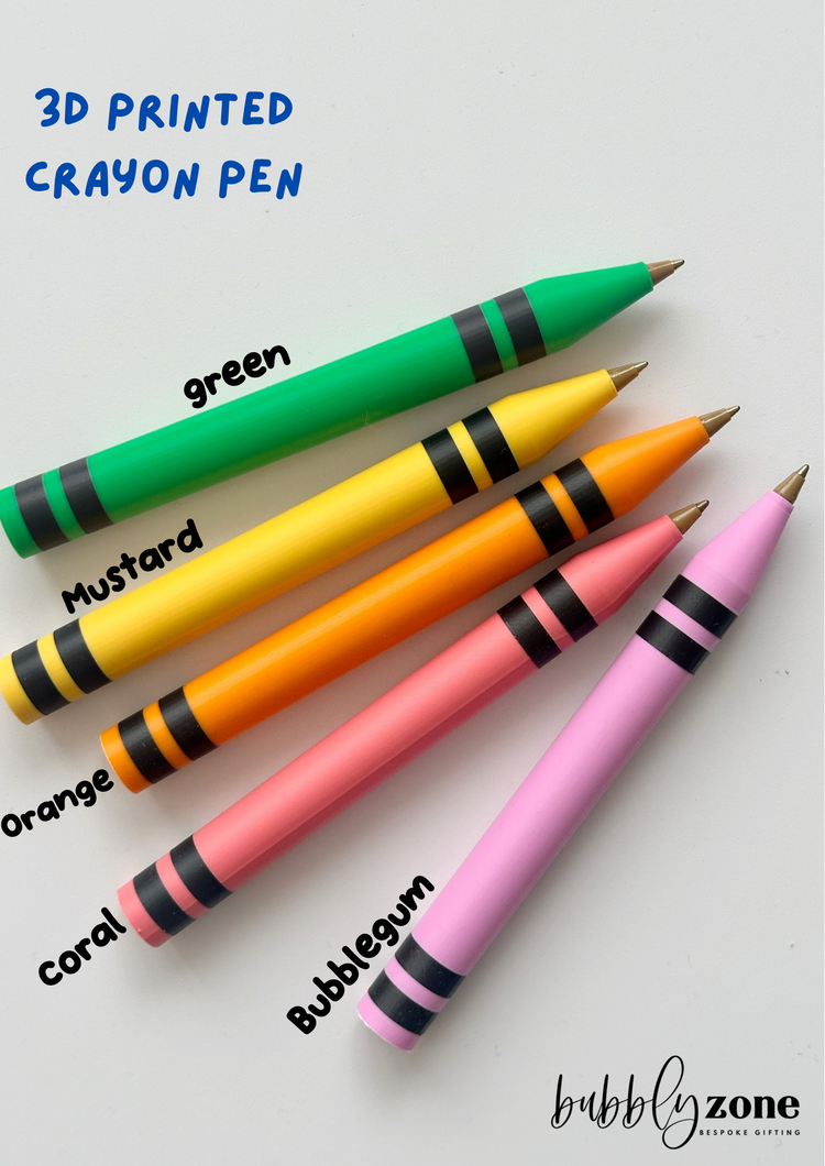 Custom 3D Printed Crayon Pen