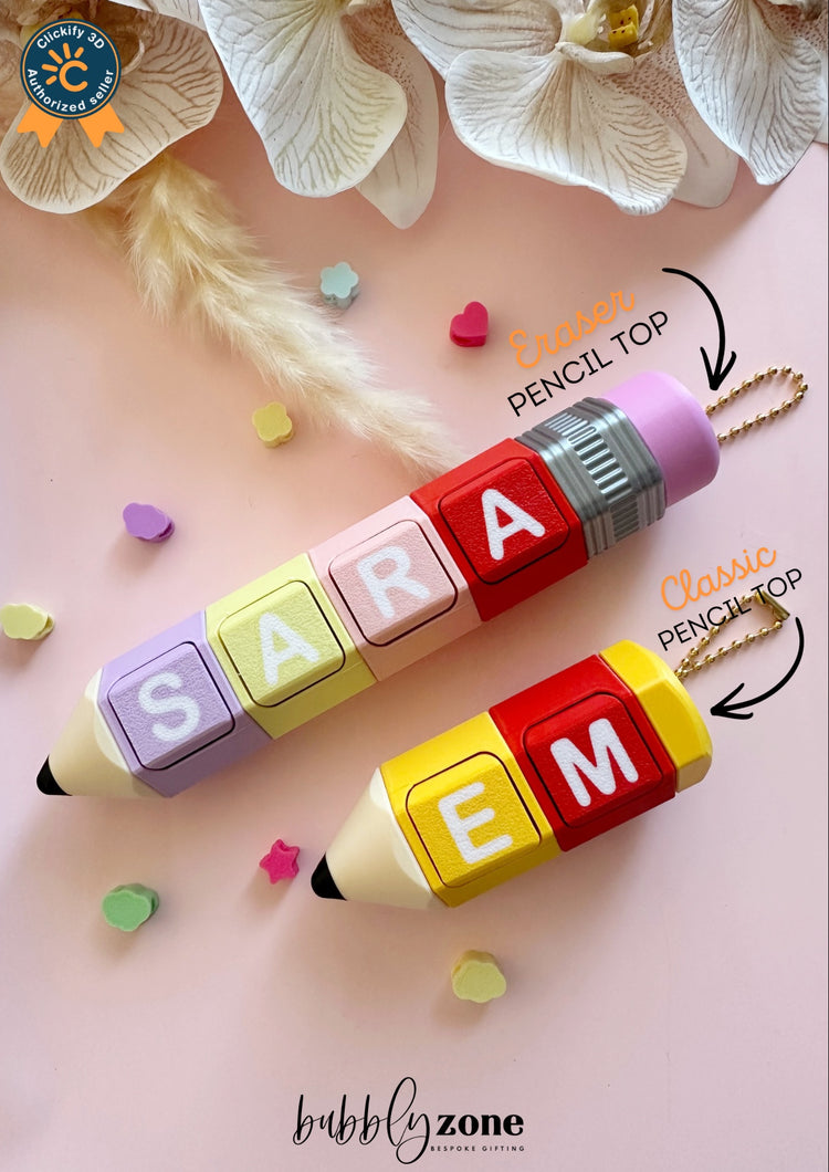Custom 3D Printed Pencil Clicker Keychains