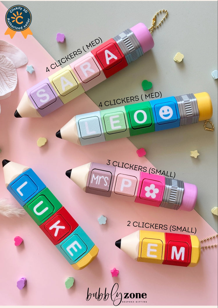 Custom 3D Printed Pencil Clicker Keychains