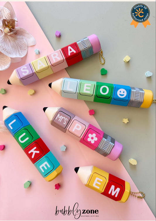 Custom 3D Printed Pencil Clicker Keychains