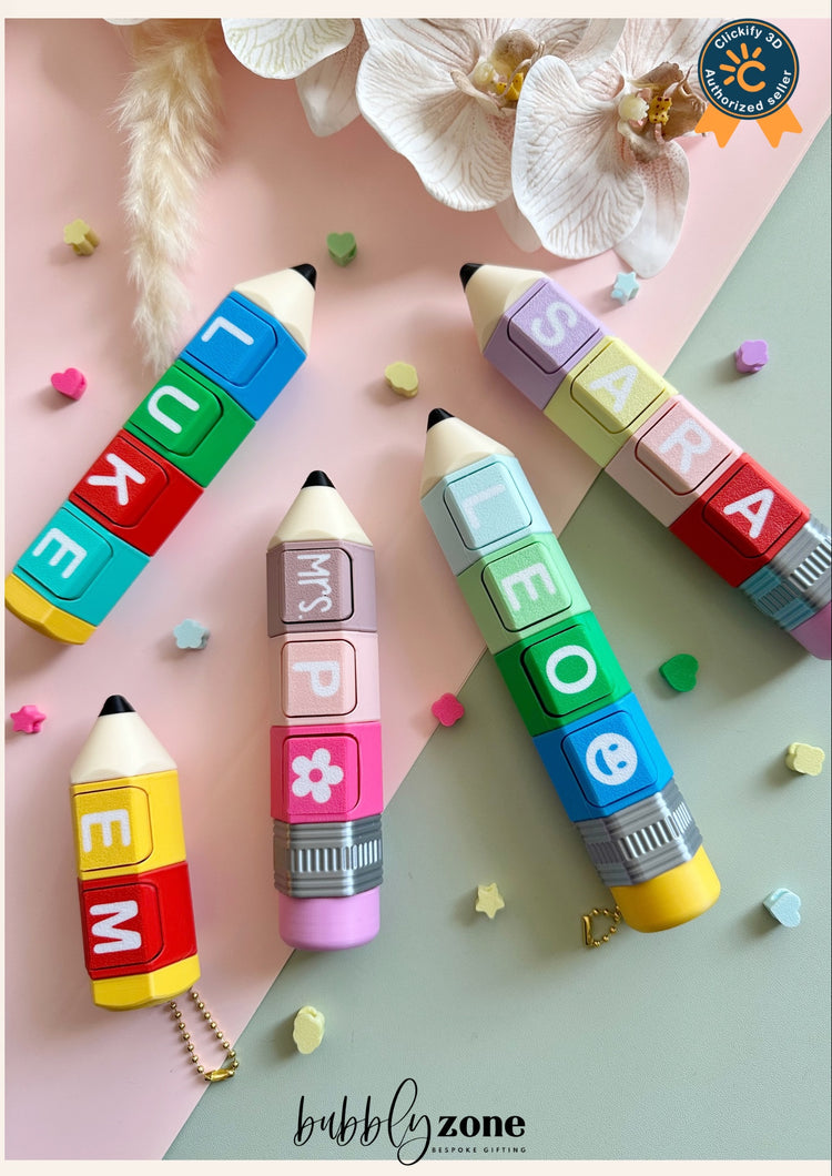 Custom 3D Printed Pencil Clicker Keychains