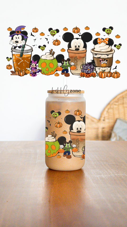 Halloween Mouses in Coffee Mugs UV DTF Wrap